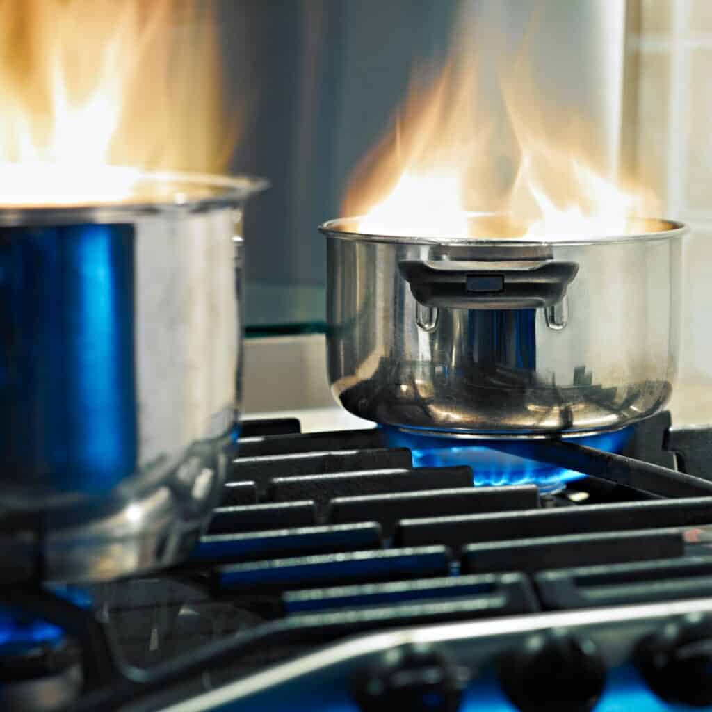 Home Accidents Pans On Fire On Stoves